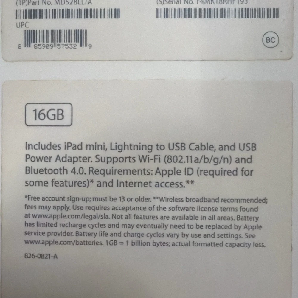 iPad mini (1st gen) Wi-Fi 16GB – Black (Model A1432)